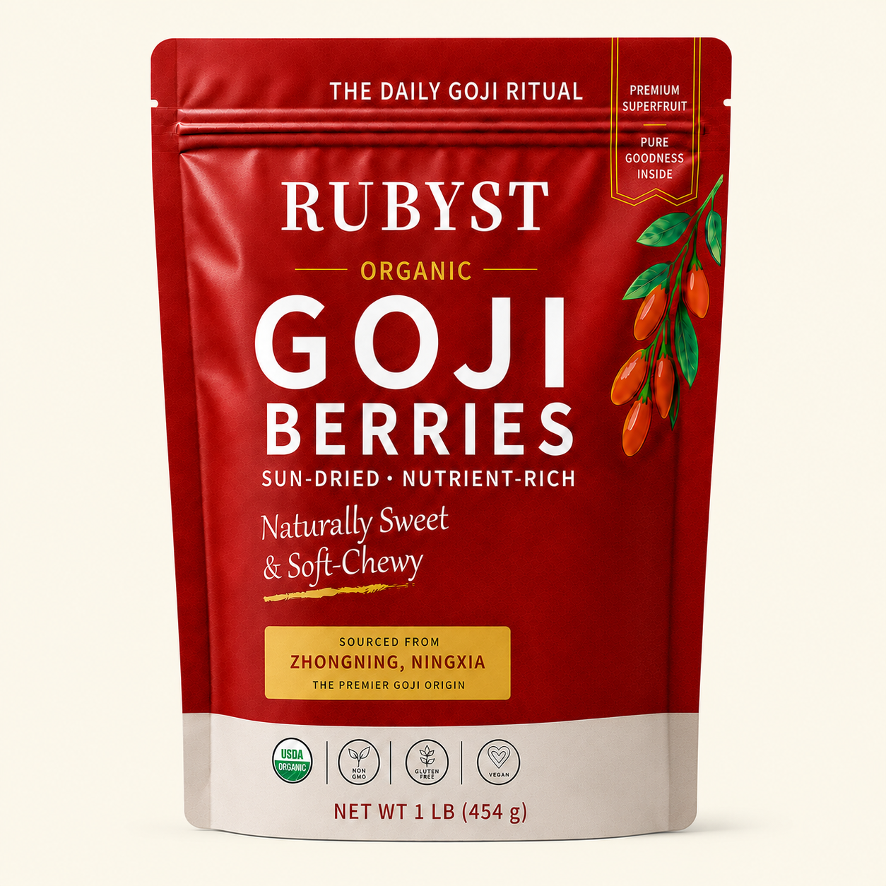 RUBYST Organic Goji Berries 1 lb