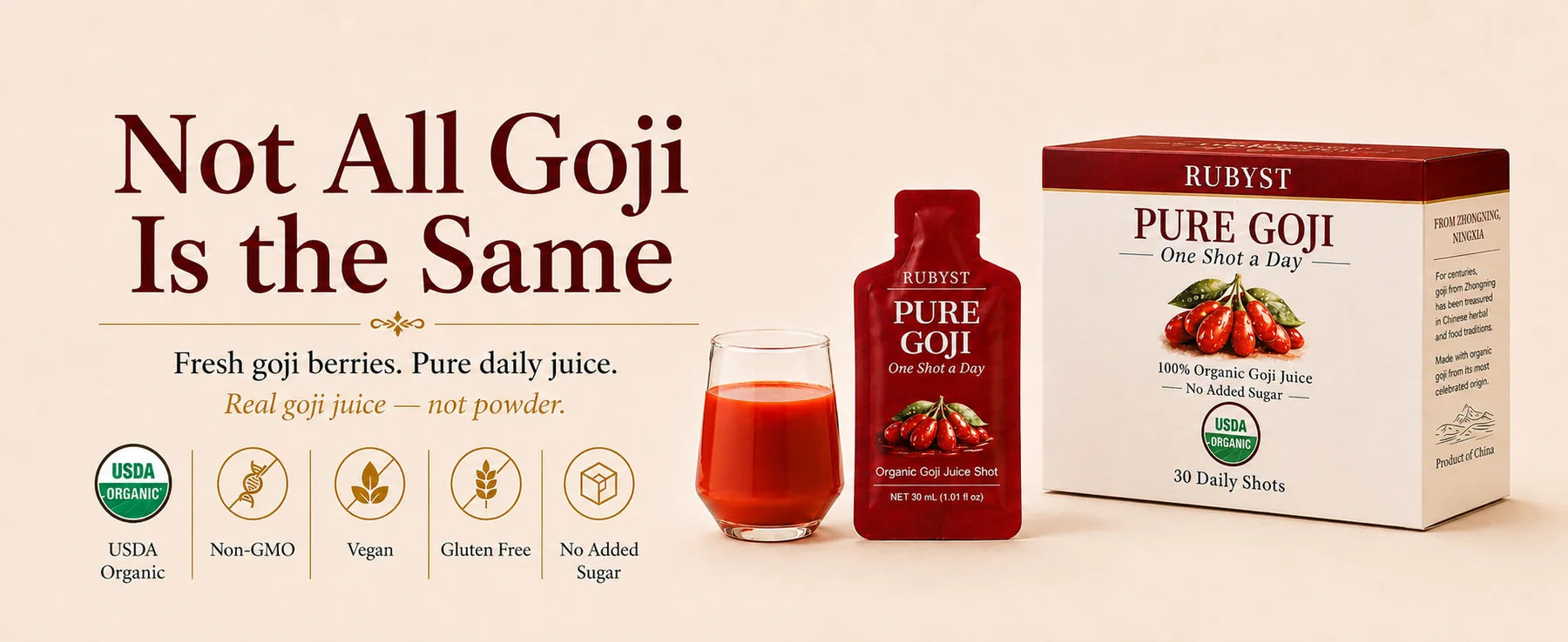 RUBYST 30-Day Pure Goji product details