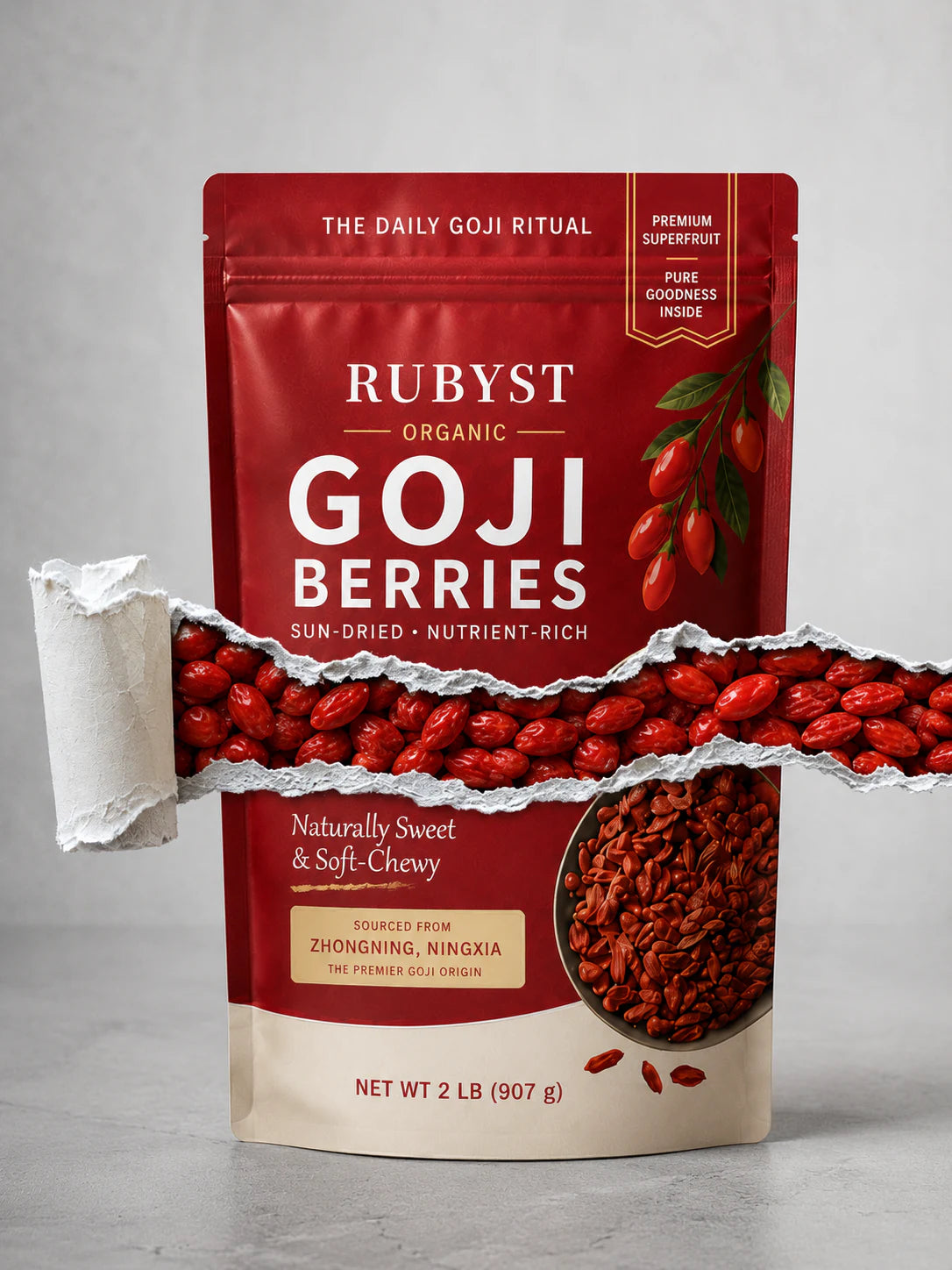 RUBYST dried goji berries package